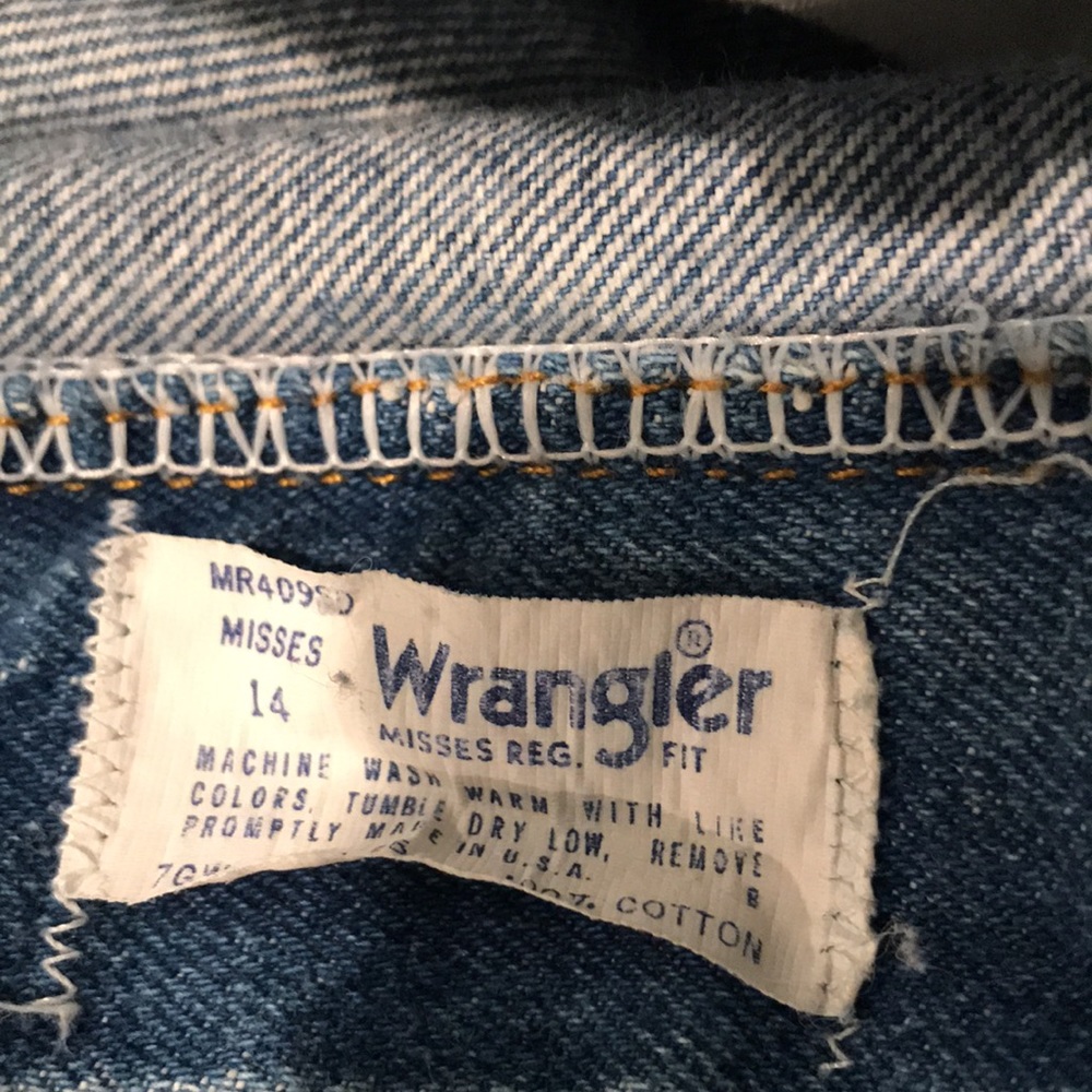 Vintage Wrangler Jeans Womens 14 High Rise Bareback Western Yoke Rock & Roll 80s - Picture 9 of 9